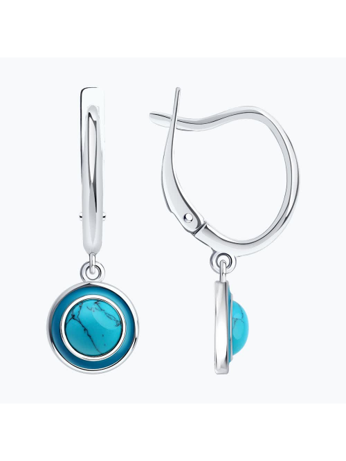 Серьги из серебра с бирюзой Серьги из серебра с бирюзой