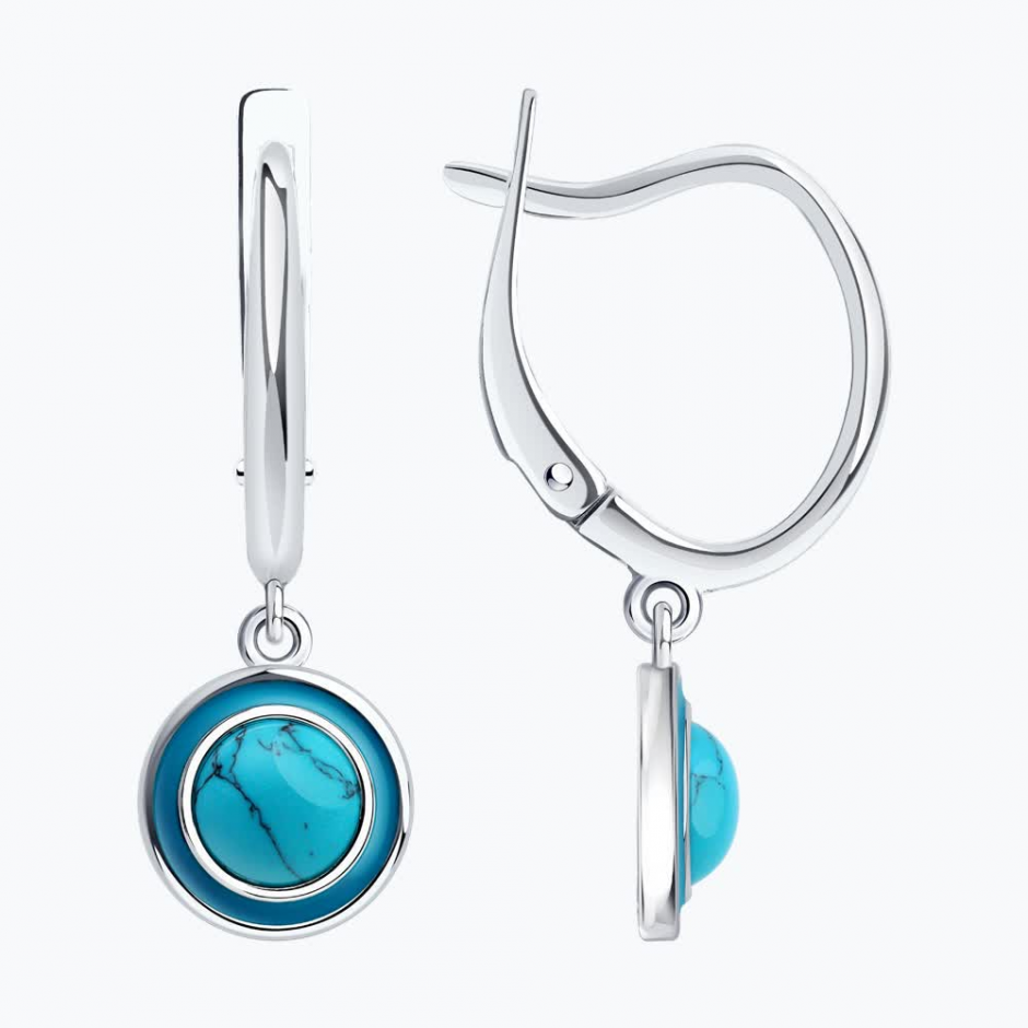 Серьги из серебра с бирюзой Серьги из серебра с бирюзой