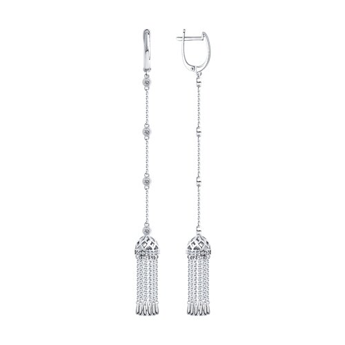 Серьги из серебра с фианитами