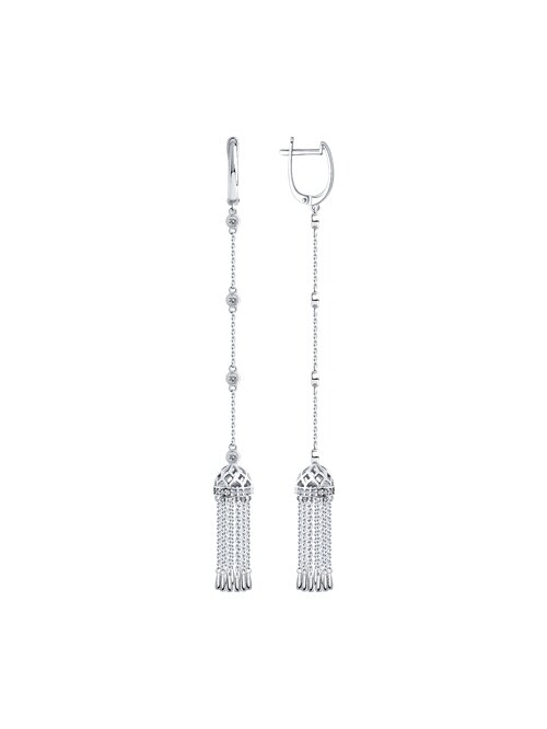 Серьги из серебра с фианитами