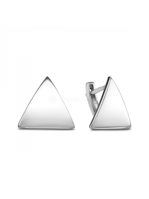 Серьги женские из серебра " Треугольники"