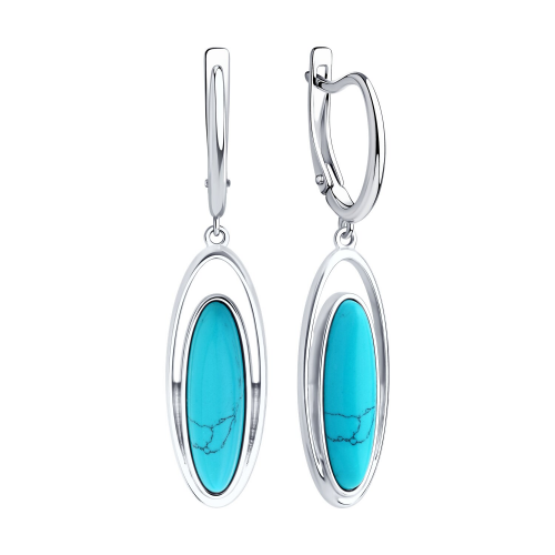 Серьги из серебра с бирюзой
