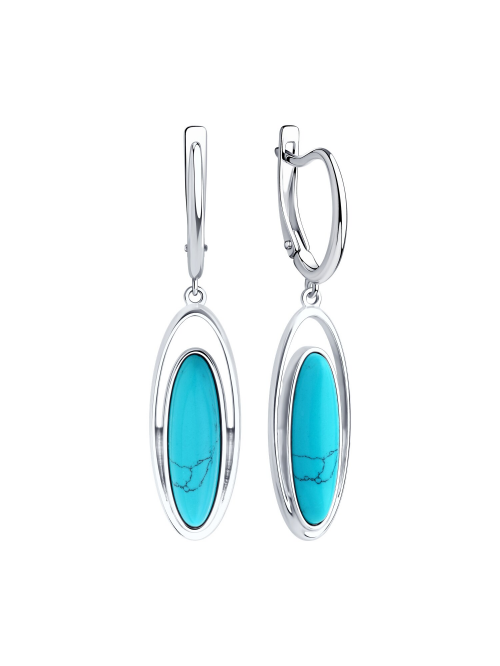 Серьги из серебра с бирюзой