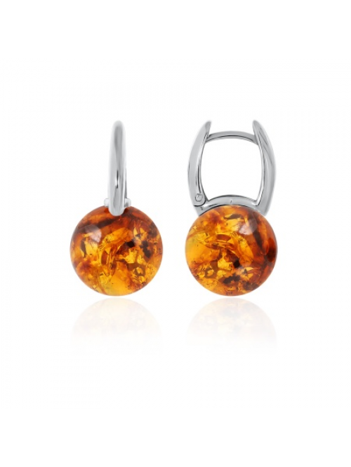 Серьги из серебра с янтарем