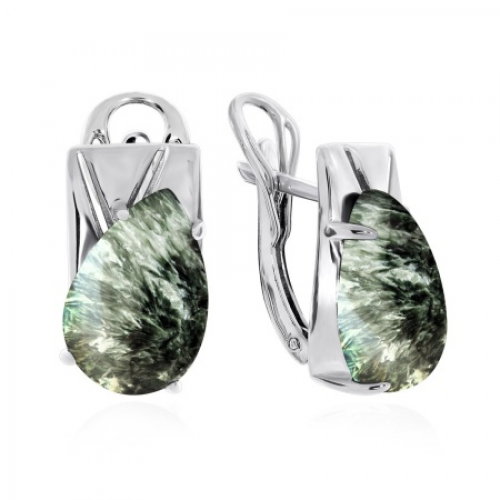 Серьги из серебра с серафинитами