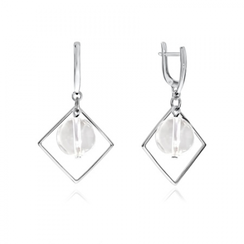 Серьги из серебра с горным хрусталем