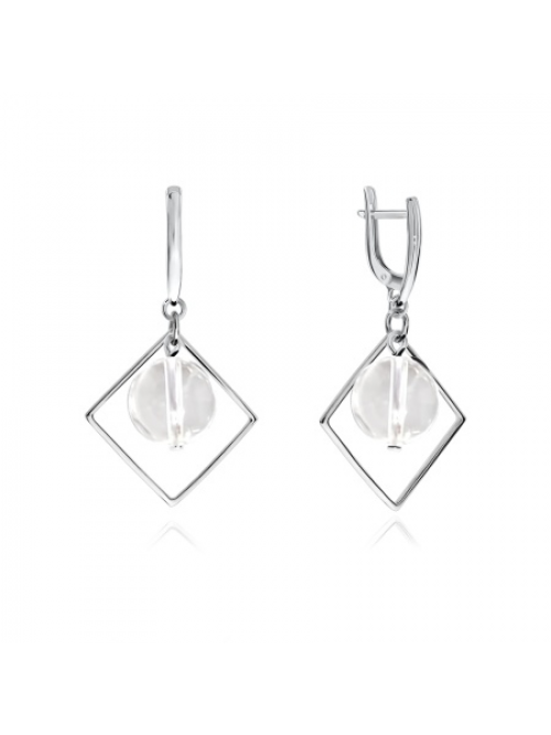 Серьги из серебра с горным хрусталем