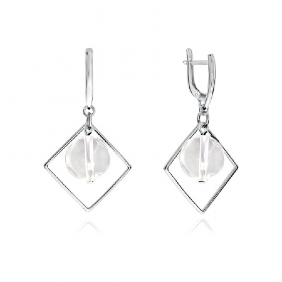 Серьги из серебра с горным хрусталем Серьги из серебра с горным хрусталем