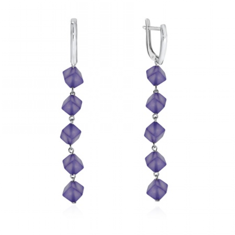 Серьги из серебра с агатами
