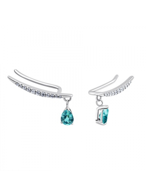Серьги из серебра с фианитами