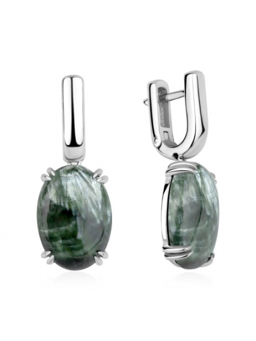 Серьги из серебра с серафинитами