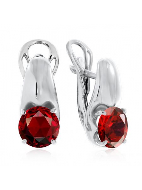 Серьги из серебра с гранатом
