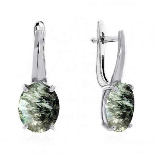 Серьги из серебра с серафинитами