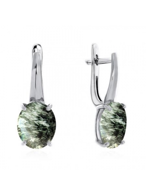 Серьги из серебра с серафинитами
