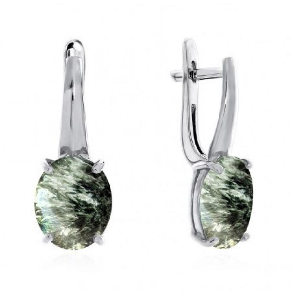 Серьги из серебра с серафинитами