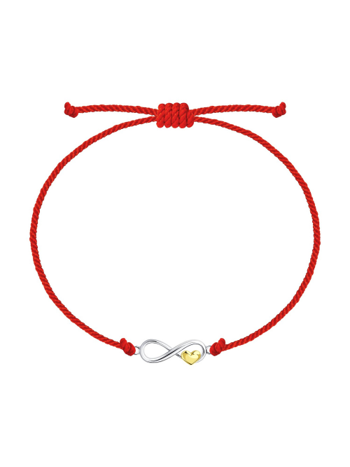 Браслет красная нить  серебро Любовь