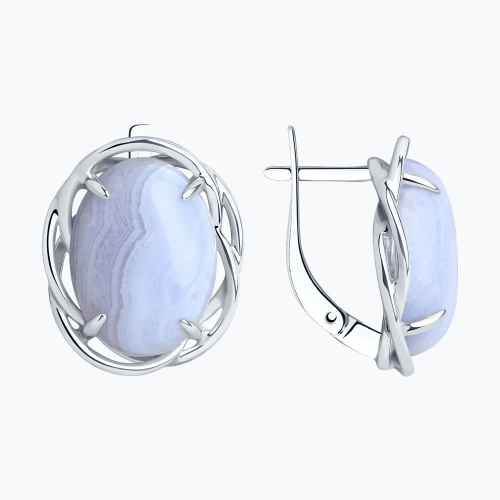 Серьги из серебра с агатами