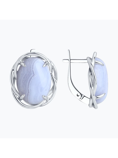 Серьги из серебра с агатами