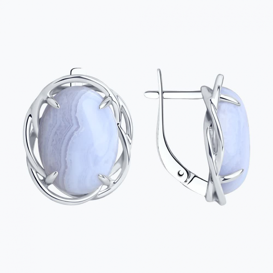 Серьги из серебра с агатами