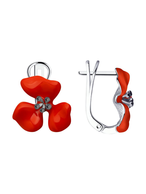 Серьги из серебра с эмалью