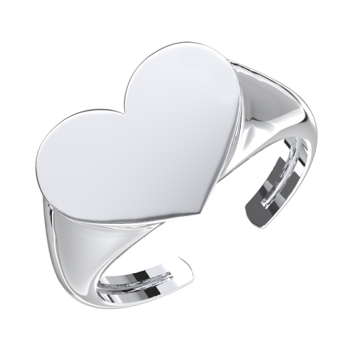 Кольцо из серебра "Сердце"