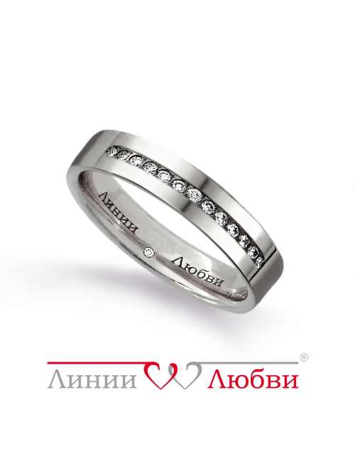 Кольцо обручальное из золота с бриллиантами