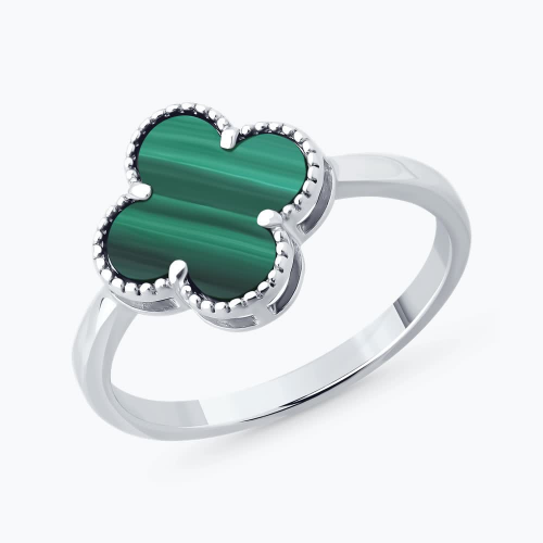 Кольцо из серебра с малахитом