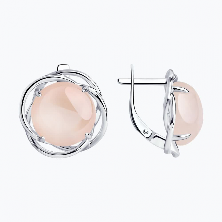 Серьги из серебра с кварцами