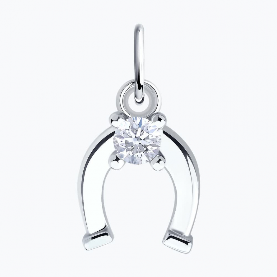 Подвеска из серебра с фианитом