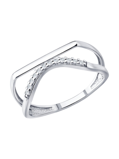 Кольцо из серебра с фианитами