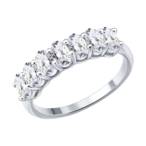 Кольцо из серебра с фианитом