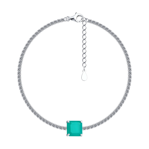 Серебряный браслет с фианитом